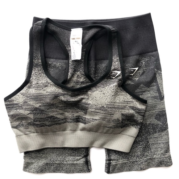 Gymshark L/M Adapt Ombré Seamless Shorts & Adapt Ombré Shorts Bra 